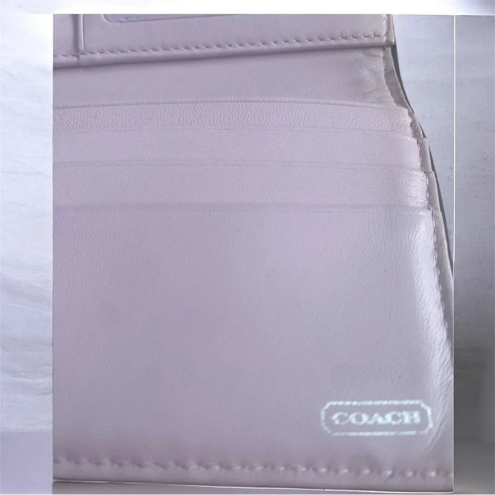 Y2K Coach Penelope Black Glove Leather Trifold Wallet